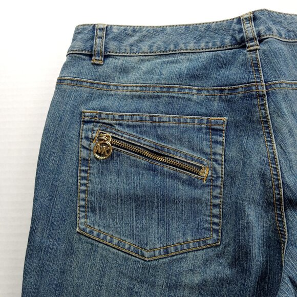 Michael Kors Women's Straight Leg Jeans Size 8 Medium Wash Mid Rise Stretch - Picture 6 of 9